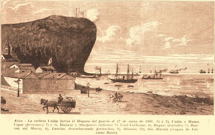 LA CORBETA UNIÓN Y LA DOBLE RUPTURA DEL BLOQUEO DE ARICA: 17 marzo 1880