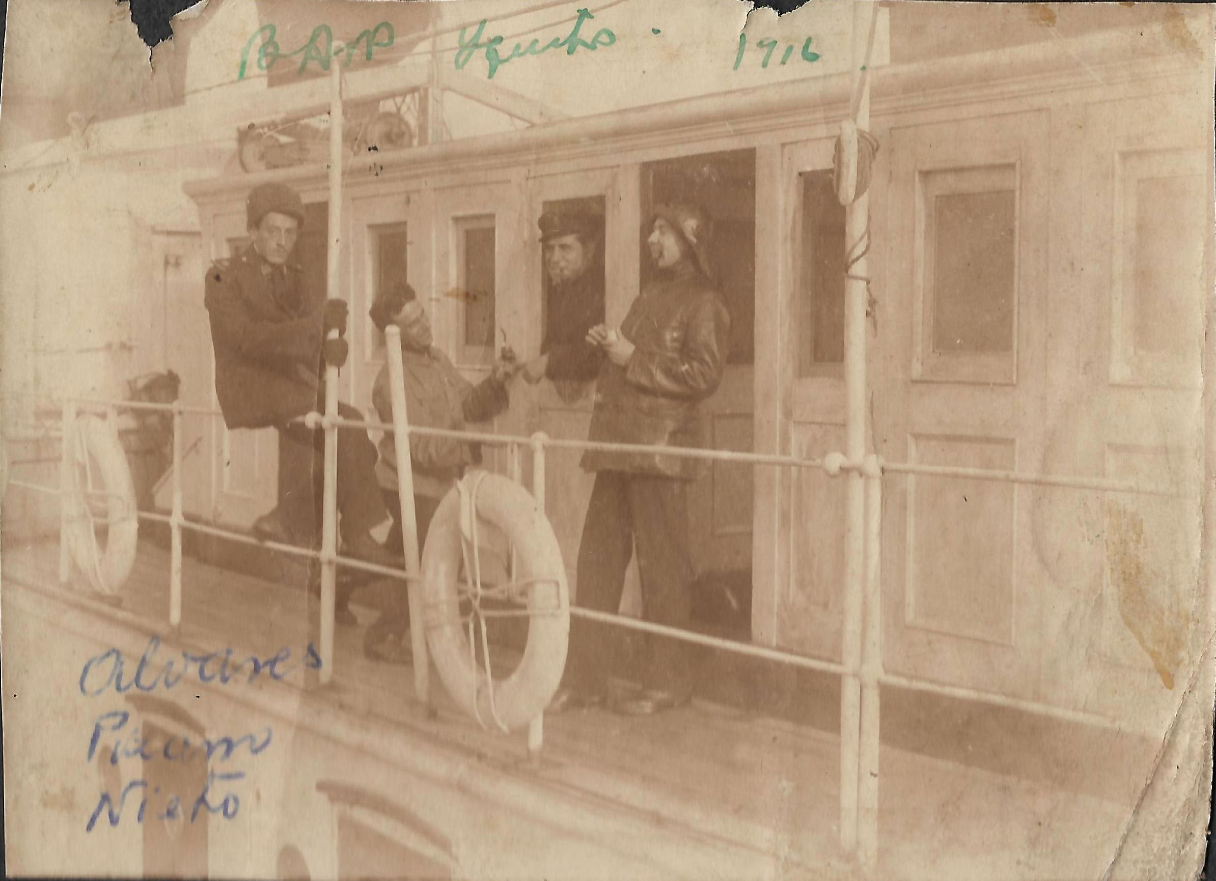El transporte Iquitos en viaje a Inglaterra y las costas de Estados Unidos y de la América del Sur en el Atlántico. 1916