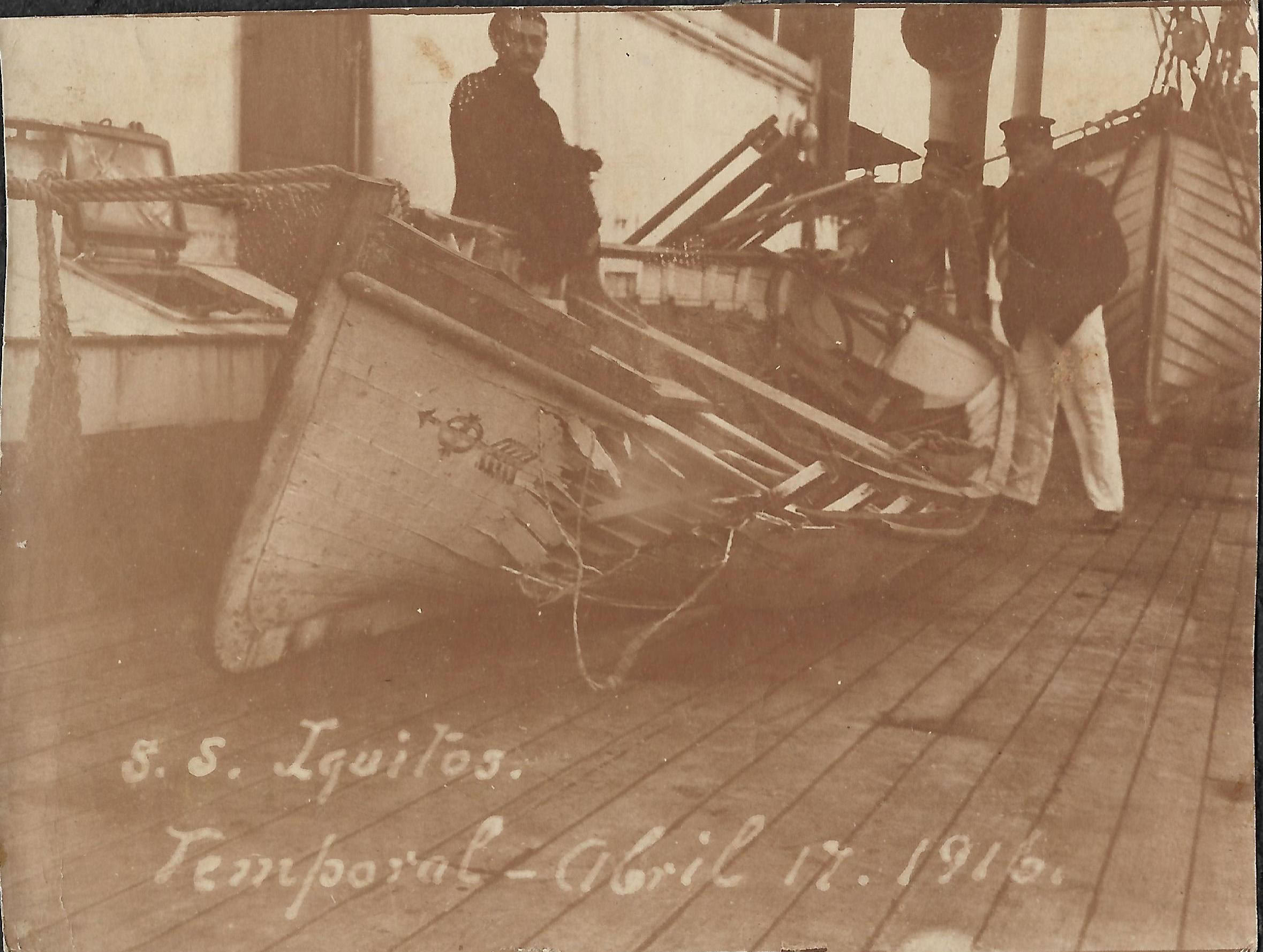 El transporte Iquitos en viaje a Inglaterra y las costas de Estados Unidos y de la América del Sur en el Atlántico. 1916
