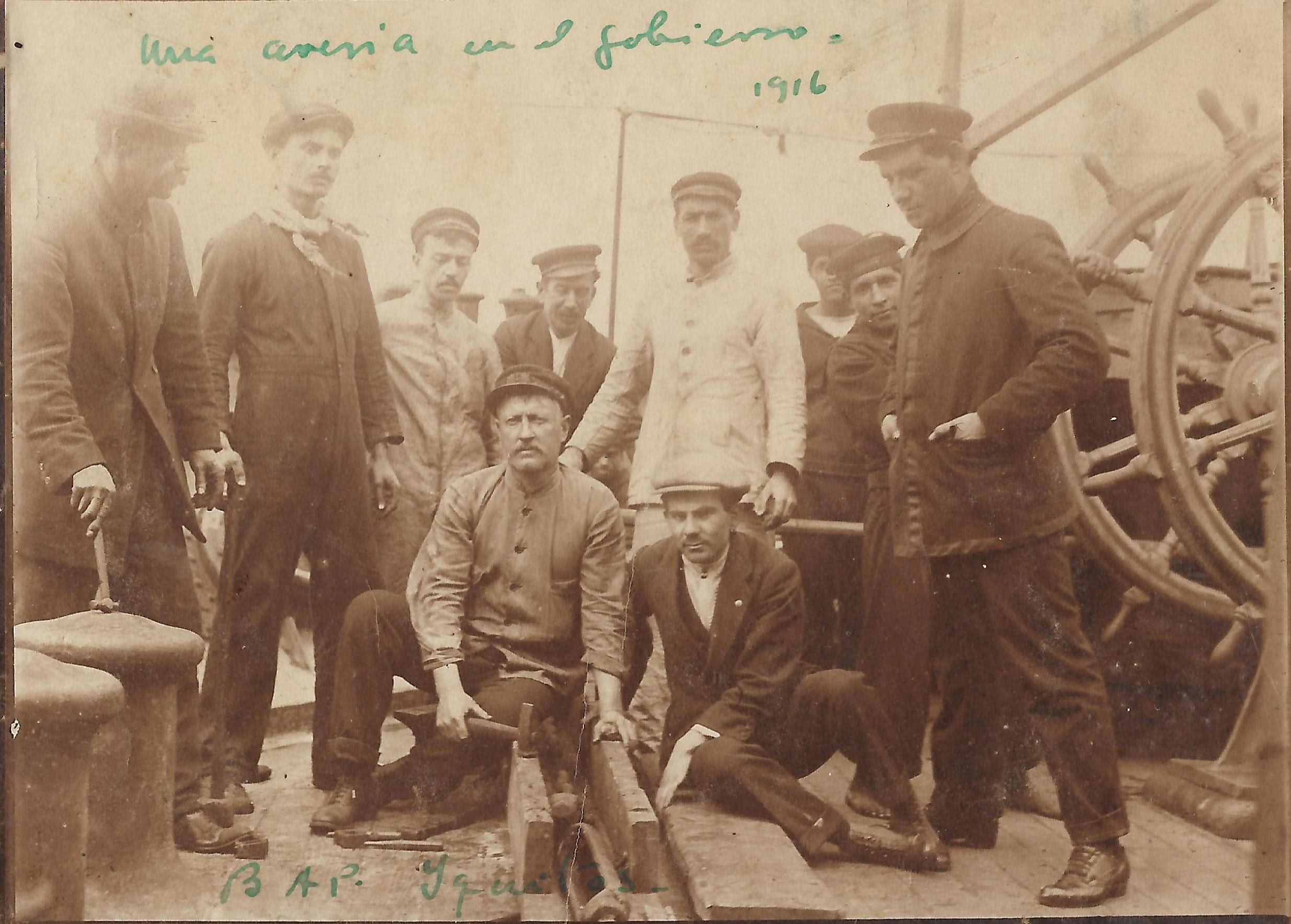 El transporte Iquitos en viaje a Inglaterra y las costas de Estados Unidos y de la América del Sur en el Atlántico. 1916