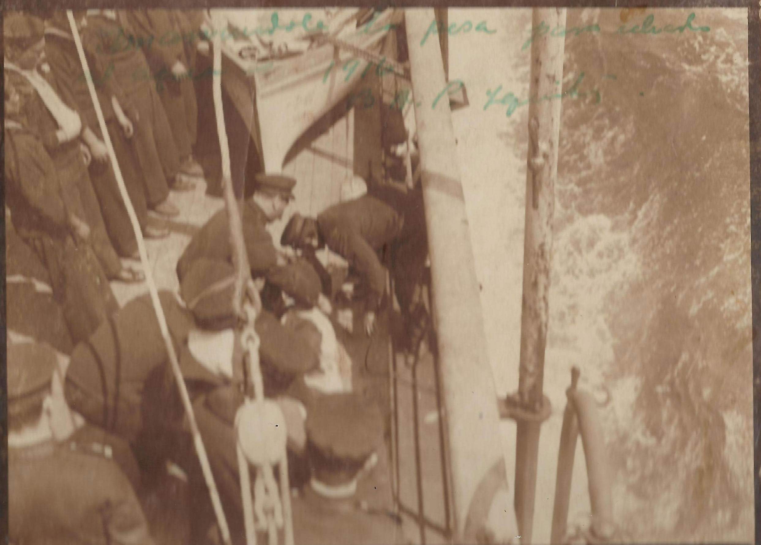El transporte Iquitos en viaje a Inglaterra y las costas de Estados Unidos y de la América del Sur en el Atlántico. 1916