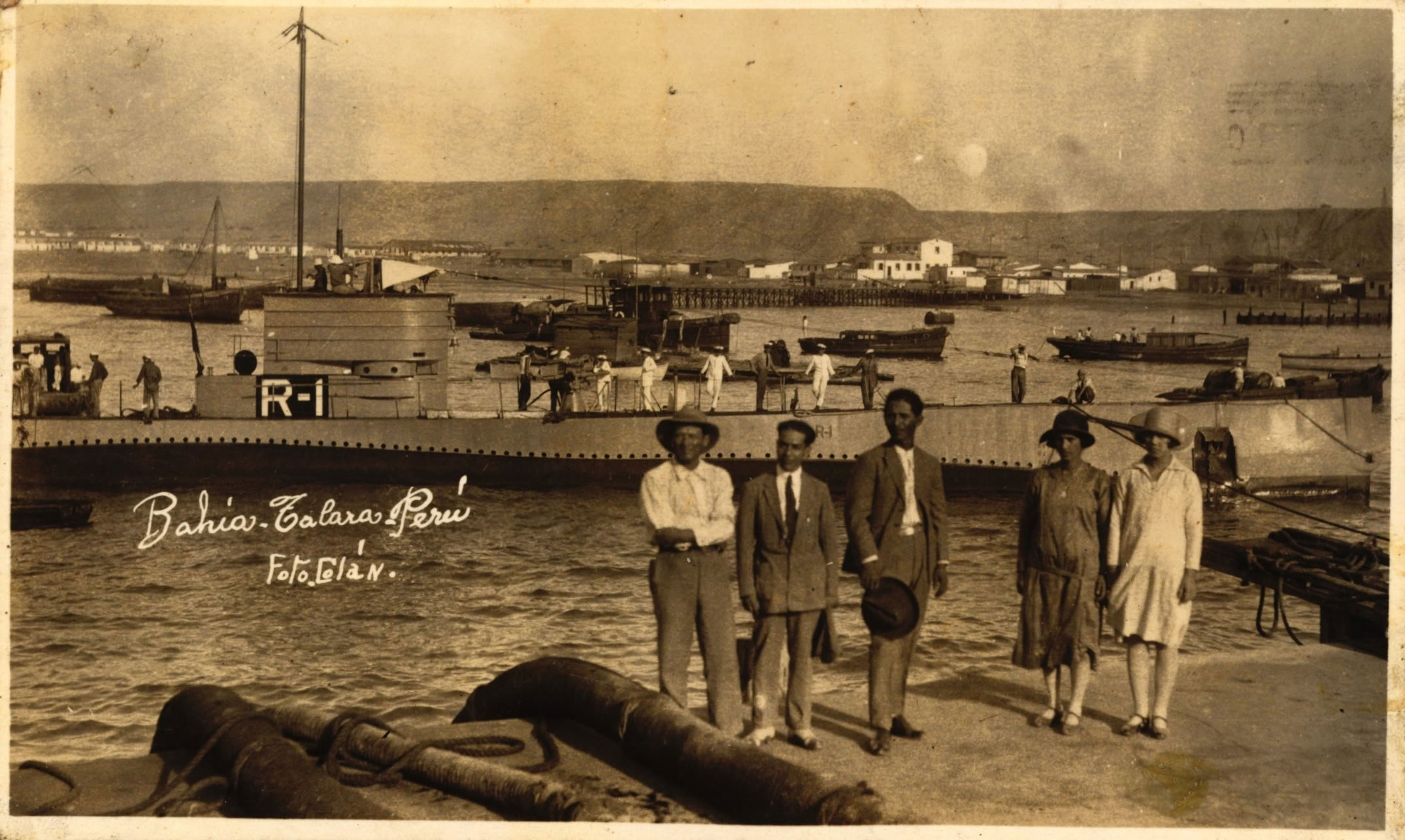 Submarino R-1 en la bahía de Talara-Perú, 1938